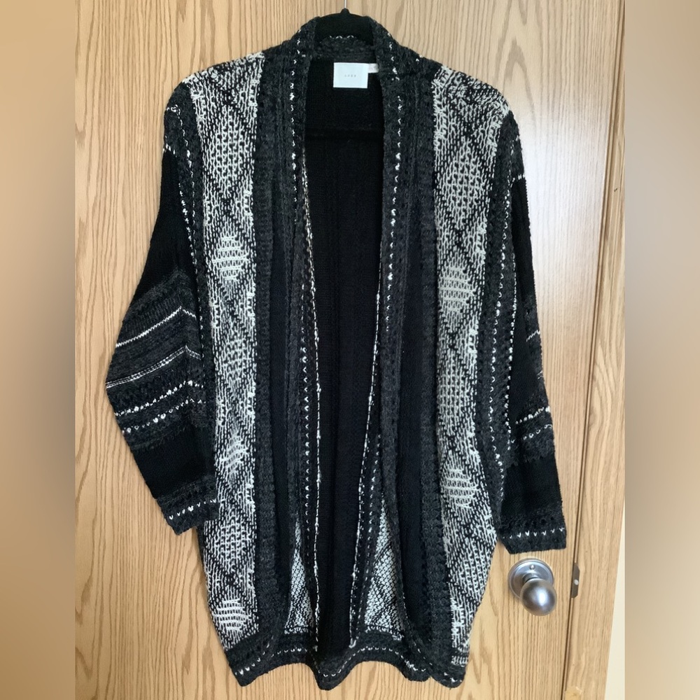 🍉Lush cardigan, open front, midi, open weave, patterned stitching, lightweight